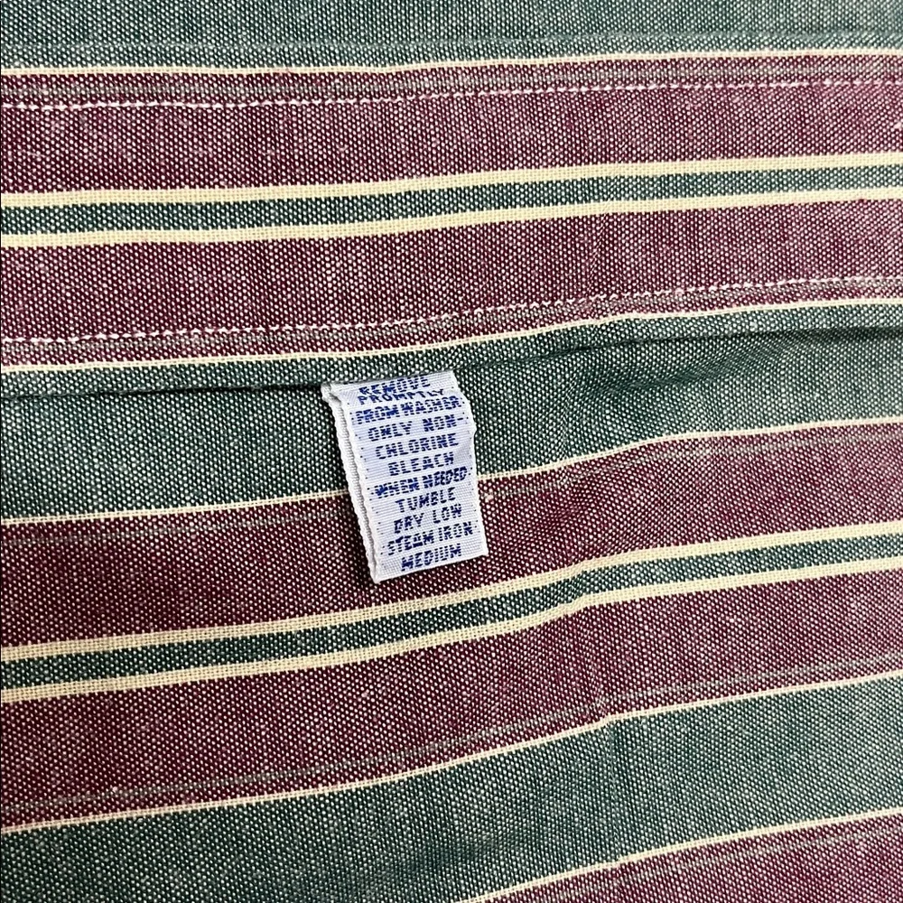 Vintage Polo by Ralph Lauren green and maroon shirt with metal buttons size med